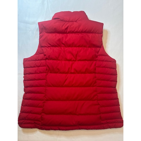 Lands End Red Puffer Vest Women's Size L 14-16 Lightweight Down Fill Warm - Picture 3 of 6